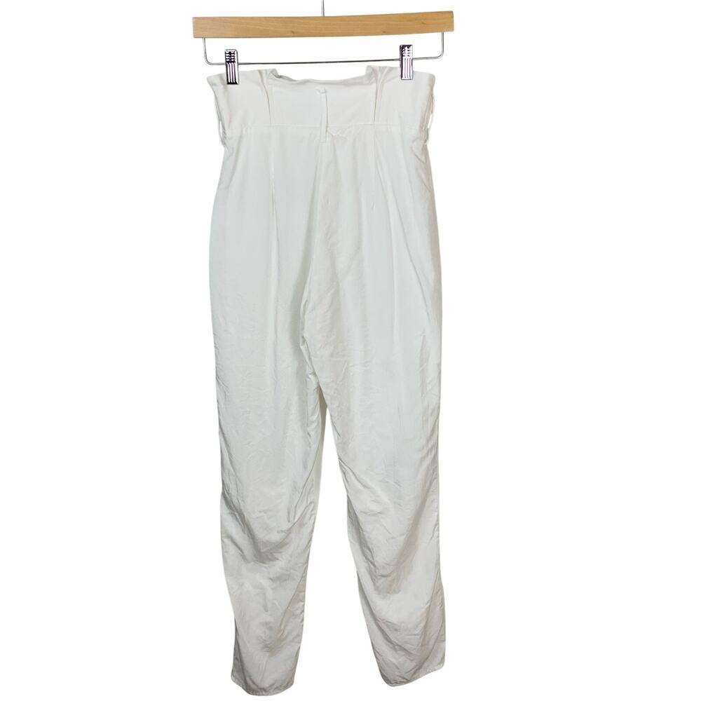 Tularosa White Super High Waist Paper Bag Pleated Pants Size XS